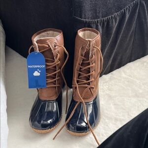 Jambu Navy and Tan Waterproof Boots